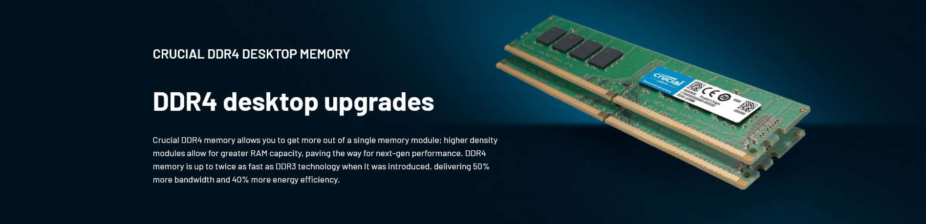 رم دسکتاپ DDR4 تک کاناله 2400 مگاهرتز CL17 کروشیال مدل UDIMM ظرفیت 16 گیگابایت