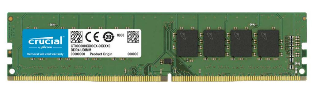 رم کامپیوتر کروشیال تک کاناله Crucial UDIMM RAM 2666MHz CL19 DDR4 4GB